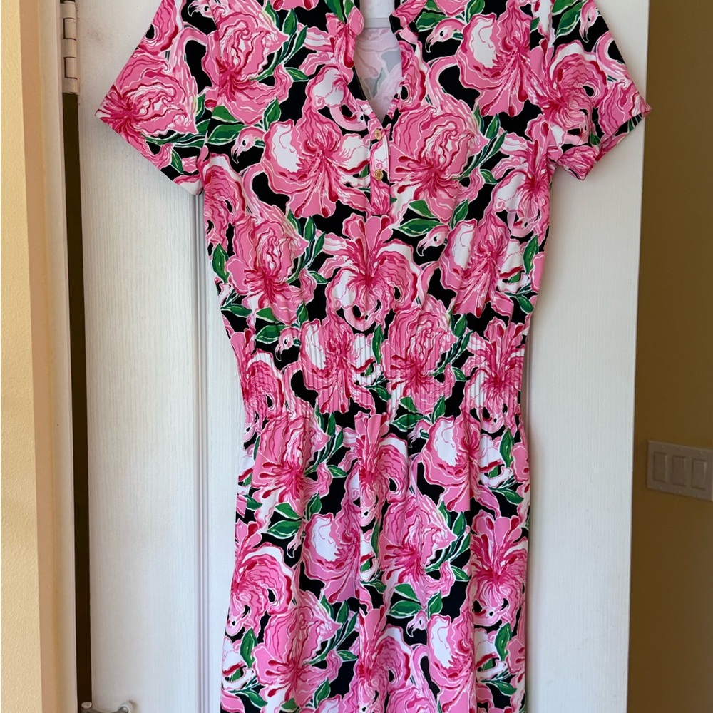 New Lilly Pulitzer Love Active Dress Onyx Party all the time Small S LUXLETIC